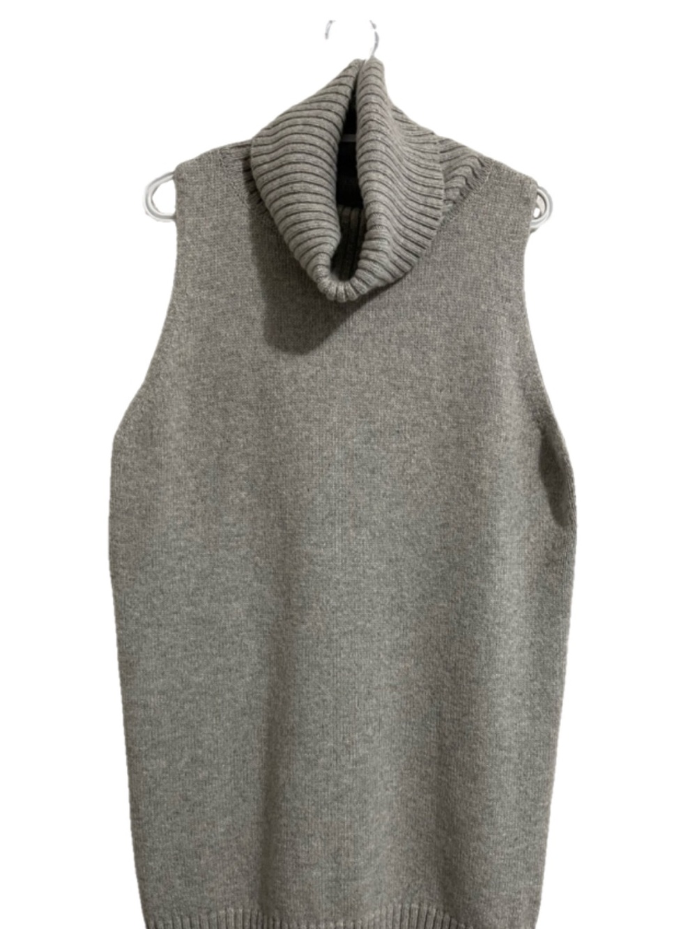 Sleeveless Turtleneck Knit Sweater Tunic